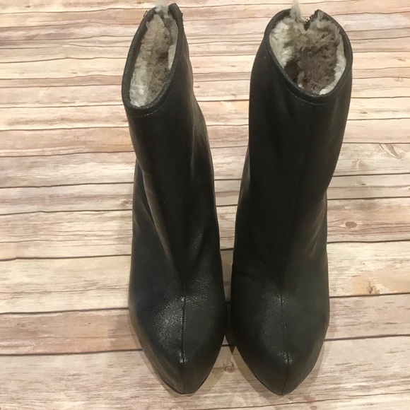 BCBGeneration Black Leather Platform Booties - Picture 3 of 7